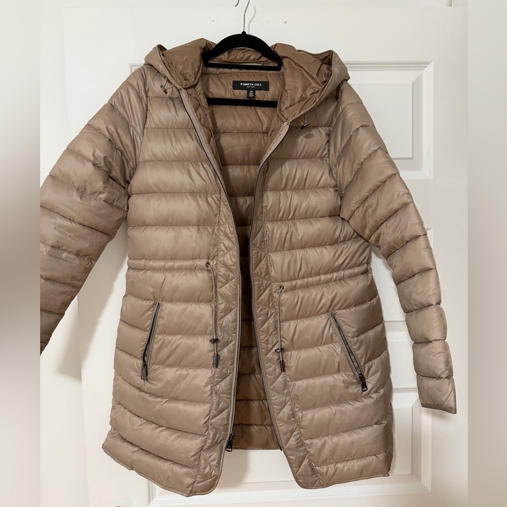 Kenneth Cole Light Brown Puffer Coat